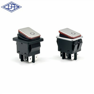 Vodotesný kolískový spínač z nehrdzavejúcej ocele s kovovým povrchom